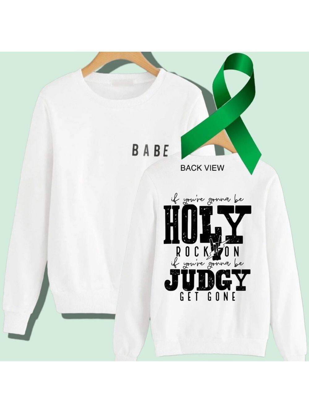 Holy Judge Mental Health graphic crewneck sweatshirt size large
